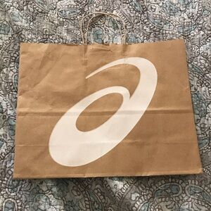 Asics Brown Paper Tote with White Logo